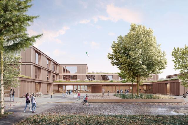 Der neue Campus mit Volksschule, Musikschule und Heimat des Musikvereins