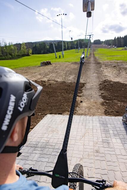 Blick aus der Biker-Perspektive auf das System.