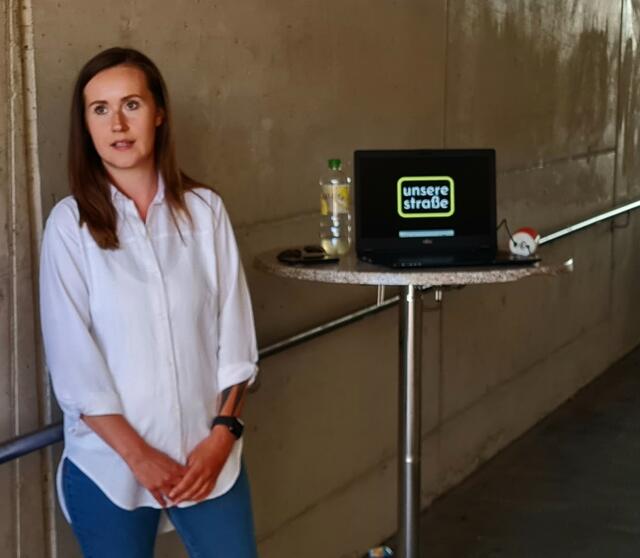 Michaela Grubesa machte in einer bekannten dunklen Fußgängerunterführung in Liezen auf ihre Kampagne aufmerksam. | Foto: SPÖ