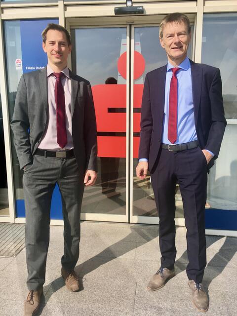 Leitungswechsel: Alois Huber (r.) mit seinem Nachfolger Matthias Grabner.