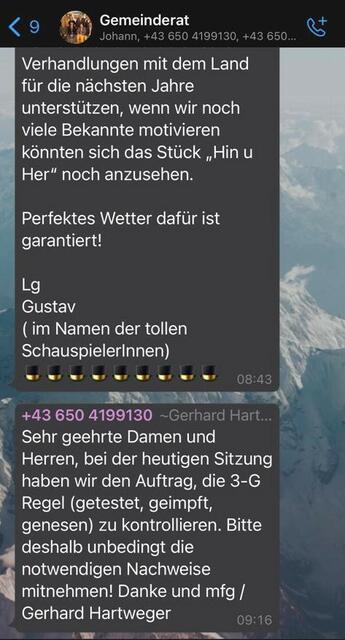 Diese Nachricht ging an die Mandatare.