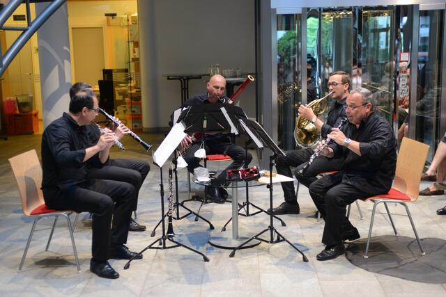 Das Bläserquintett Quinternio Wien unter der Leitung des Oboisten Peter Mayrhofer (rechts).