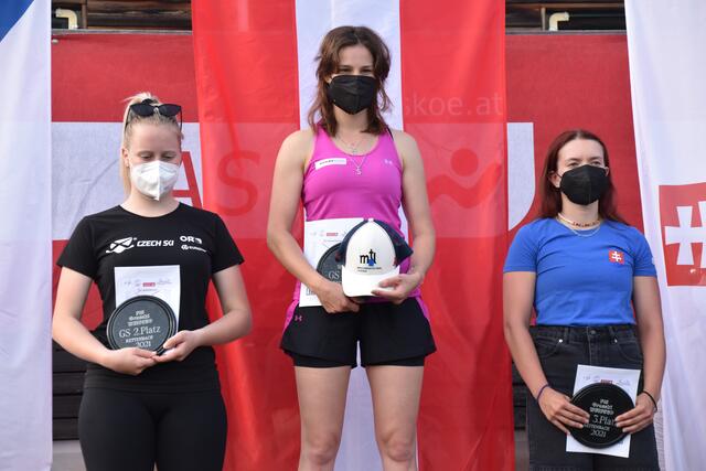 Die Top 3 im Riesentorlauf: Sarka Abrahamova, Kristin Posch, Nikola Fricova | Foto: Michael Strini