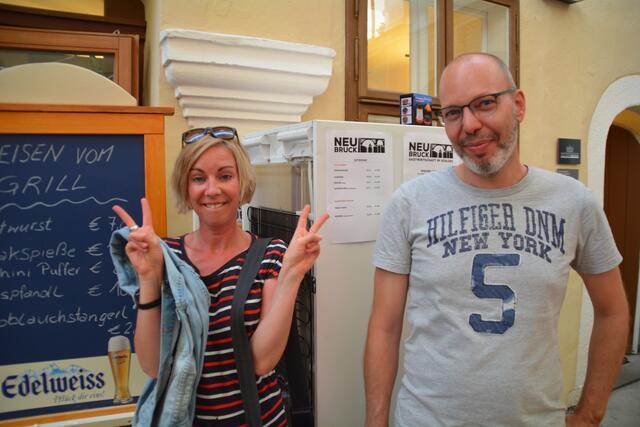 Kathrin Leitner amüsierte sich mit Michael Daurer. | Foto: Roland Mayr