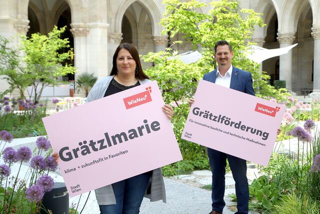 "Die Ideen der Bewohnerinnen und Bewohner, Vereine und Geschäftsleute sind gefragt, um Innerfavoriten zukunftsfit zu machen“, so Vizebürgermeisterin und Wohnbaustadträtin Kathrin Gaál und Favoritens Bezirksvorsteher Marcus Franz (beide SPÖ) unisono. | Foto: PID/Martin Votava
