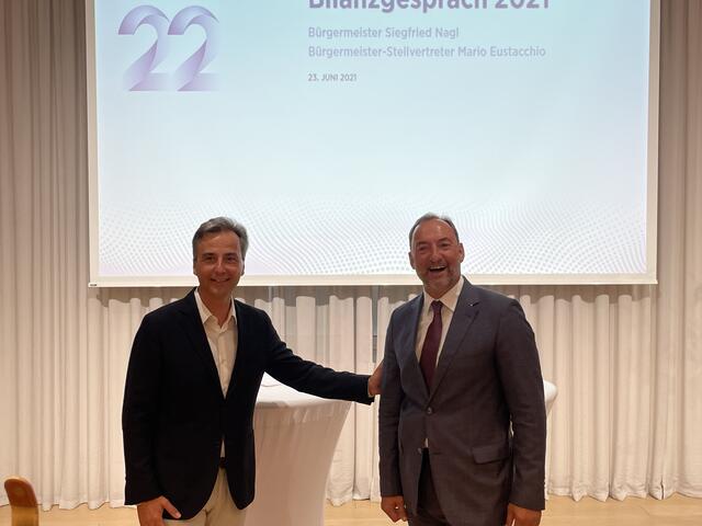 Blicken auf fast fünf Jahre Koalition zurück: Siegfried Nagl, Mario Eustacchio