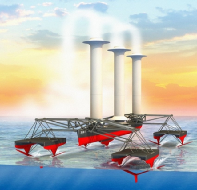 Moderne Visualisierung von Anton Fleetner Schiffen, welche auch unsere Wolken hell halten auch wenn wir in Zukunft weniger schmutzige Luft haben | Foto: Stephen Salter