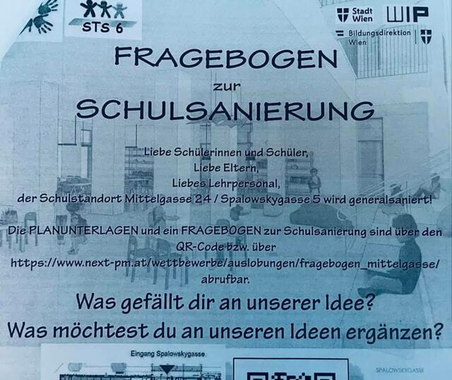 Dieser Fragebogen ist im Schulgebäude erhältlich und kann von Eltern, Schülern und Lehrern ausgefüllt werden. | Foto: BV6