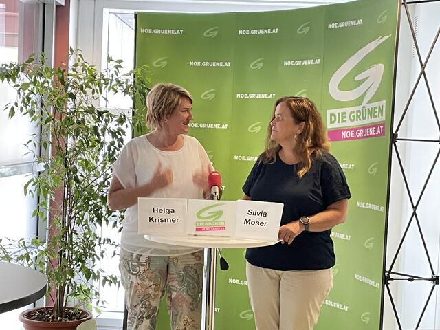 Helga Krismer-Huber und Silvia Moser bei der Pressekonferenz | Foto: Karin Zeiler / Bezirksblätter NÖ