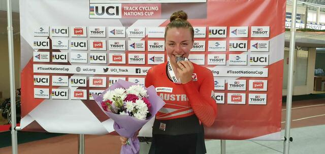 Bahnradsportlerin holte ihre nächste Silbermedaille im Nations Cup. | Foto: ÖRV/Hermann Smeets