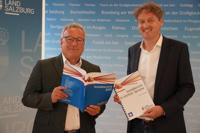 Landeshauptmann-Stellvertreter Heinrich Schellhorn und Andreas Eichhorn, Leiter Abteilung für Soziales