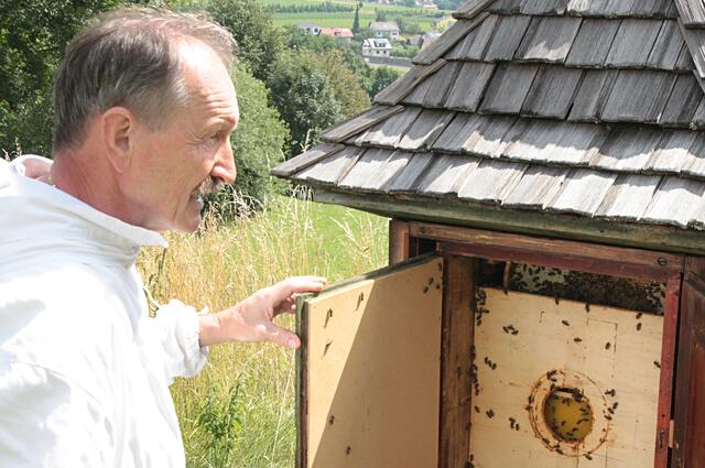 Imker Gerald Riedl informierte über das Leben der Bienen