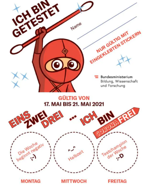 So sieht der Testpass für Schüler aus. | Foto: Bildungsminsiterium