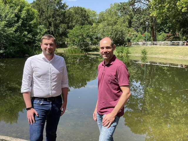 Die Währinger Neos wechseln den Klubvorsitzenden: Auf Wilfried Lepuschitz (r.) folgt nun Johannes Mühlbacher. | Foto: Thomas Netopilik