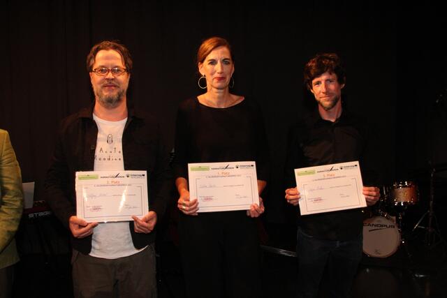 Preisträger: Wolfgang Matzl, Bettina Bexte, Gregor Pirker.