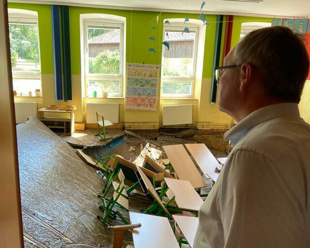 In der Schule ist der Boden quasi weggebrochen. | Foto: Jürgen Maier
