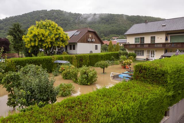 Hochwasser in der Gemeinde Paudorf.