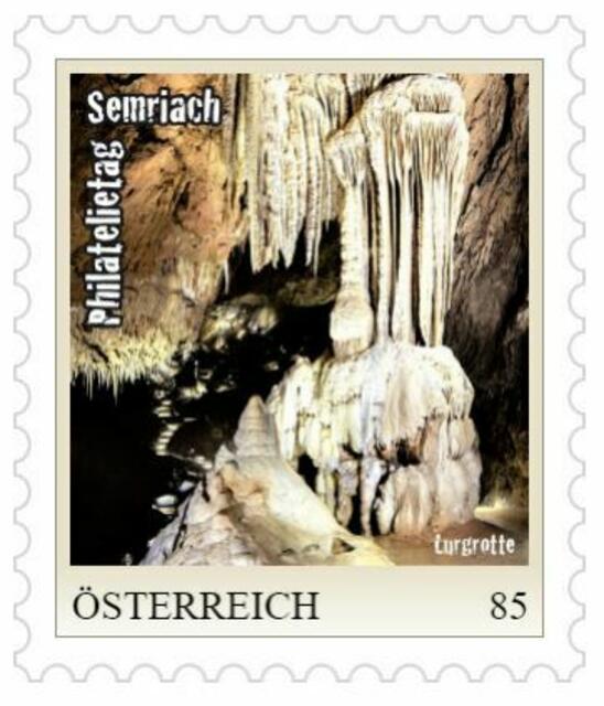 Eine Sonderbriefmarke zeigt am Philatelietag die Höhlenwelt der Lurgrotte Semriach. | Foto: KK