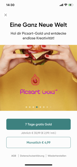 Unser App Tipp der Woche PicsArt ist eine umfangreiche App zur Bearbeitung von Fotos und Videos am Smartphone. Zusätzlich können Collagen erstellt, Text eingefügt und Zeichnungen erstellt werden. | Foto: Screenshot