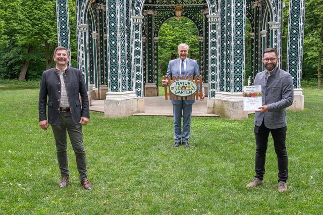 Bürgermeister Kurt Wimmer, Landesrat Martin Eichtinger und Umweltgemeinderat Florian Wammerl (vlnr)