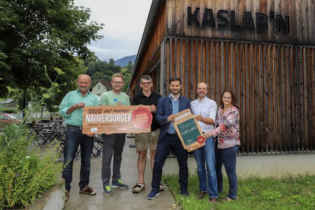 Franz Glabischnig, Franz-Stefan Glabischnig, Klaus Kohlweiß, LR Sebastian Schuschnig (Wirtschaftslandesrat), Michael Kerschbaumer und Angelika Kohlweiß