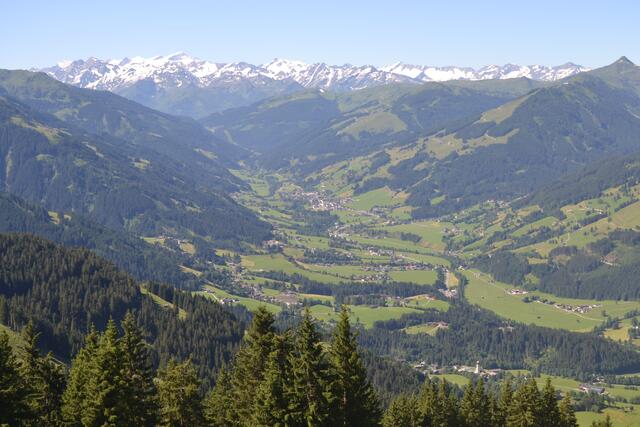Die Hohen Tauern mit Großvenediger, im Tal  Jochberg