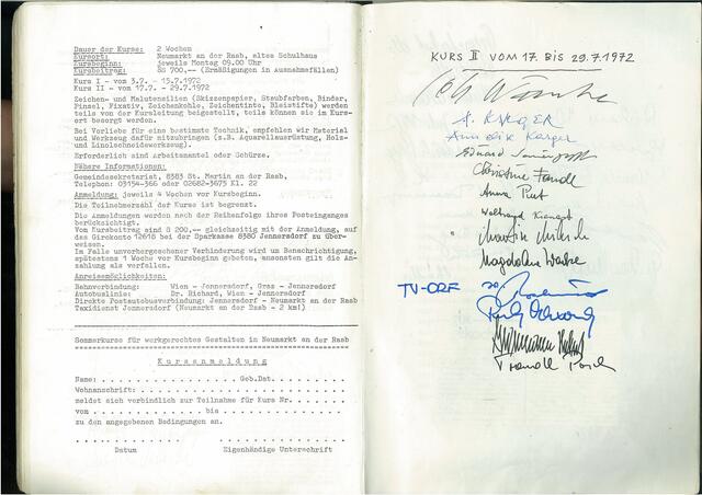 Das Programm des zweiten "Sommerkurses" anno 1972. | Foto: Künstlerdorf