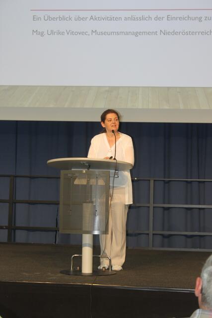 Ulrike Vitovec vom Museumsmanagement NÖ über die Museen am Donaulimes (c) Raidl