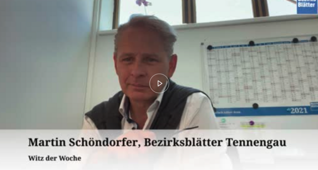 Was wäre ein Wochenbeginn, ohne einen Witz der Woche ... ;-)
In dieser Woche der Versuch vom Redakteur Martin Schöndorfer (der von sich selbst behauptet, keinen Witz erzählen zu können)