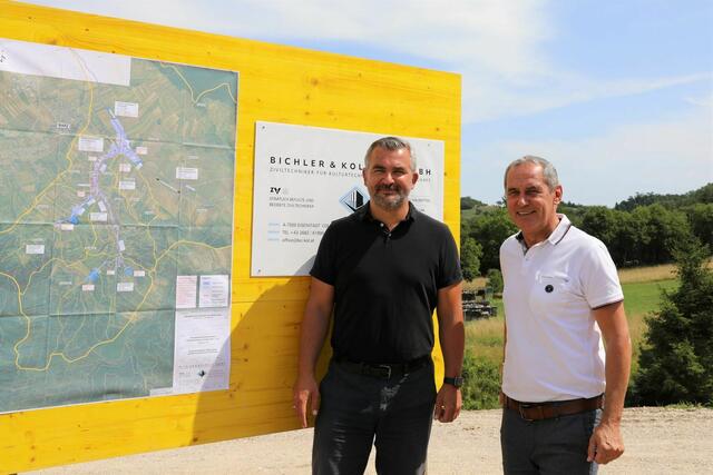 Infrastrukturlandesrat Heinrich Dorner und Bürgermeister Günter Schmidt