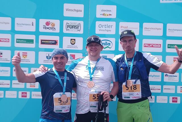 V. li.: Rupert Gruber, Max Dominik und Peter Bauer – die drei Stelvio-2021-Finisher aus Mariapfarr.