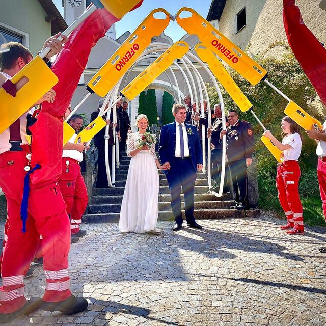 Glückwunsch zur Hochzeit von Kristina und Valentin.
