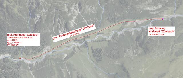 Die Gesamtinvestition für das Kraftwerk Zürsbach mit einem Regelarbeitsvermögen von rund sieben Millionen Killowattstunden belaufen sich laut aktuellem Planungsstand auf 6,9 Millionen Euro.  | Foto: Gemeinde Lech / breuß mähr bauingenieure gmbh