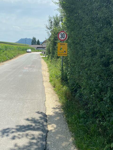 Die 30-km/h-Beschränkung in Aich wird laut Anrainerberichten kaum eingehalten.  | Foto: Privat