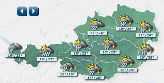 Unwetterwarnung für Samstag in Österreich: Laut Meteorologen kann es zu heftigen Gewittern kommen.