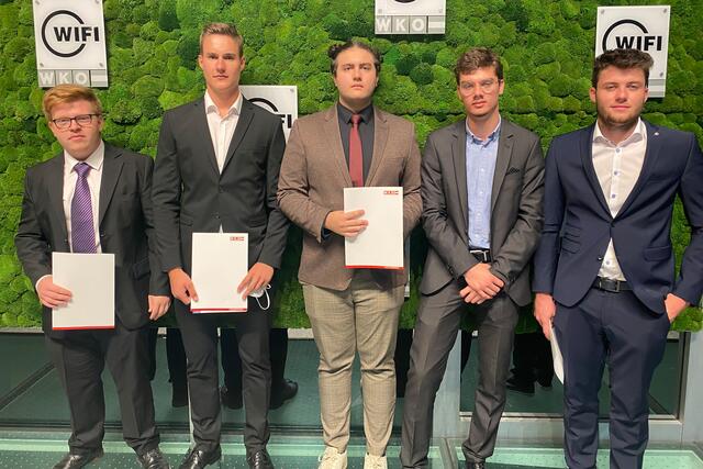 Von links: Günter Neff, Simon Bindreiter, David Hofmann, Fabian Peter und Florian Ganglbauer.
