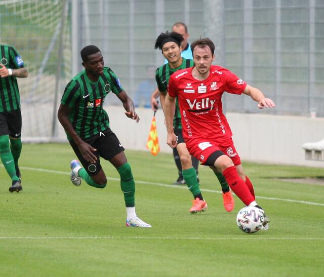 Armin Hamzic (rechts, im Spiel gegen Wacker II) brachte Imst gegen die FC Tirol Amateure früh in Führung.