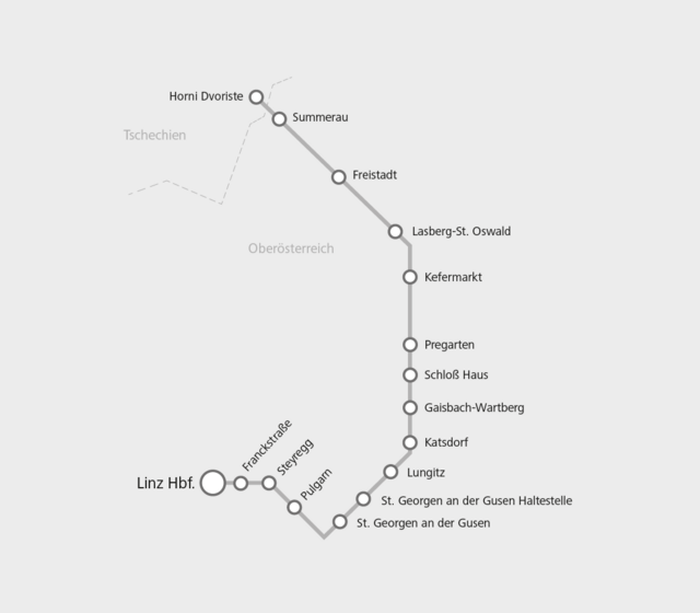 Strecke der Summerauer Bahn
