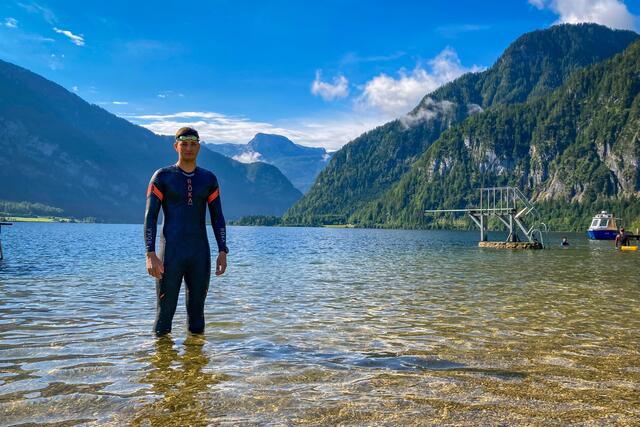 Der Triathlet Sebastian Resinger bot am Hallstättersee eine starke Leistung.