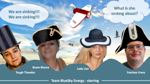 Spaßige Angelegenheit: Das Bluesky Energy-Team, Theodor, Bianca, Lisa und Franz (v. l.), nimmt sich selbst nicht all zu ernst. | Foto: Blue Sky Energy