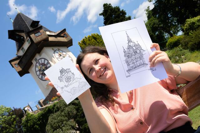 "Seit ich denken kann, habe ich gezeichnet", so Wahlgrazerin Stefanie Insupp. "Ihr" Uhrturm geistert durch die ganze Welt - nicht nur im Internet. | Foto: Konstantinov