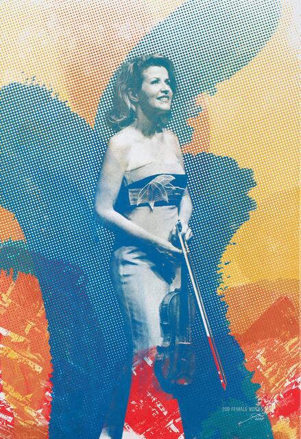 Anne-Sophie Mutter, Serigrafie auf Leinwand. Foto: Atelier Stock, Foto/Belichtungsvorlage 2010, Kontinent Rihm VI, Anne-Sophie Mutter, SF. Foto: Wolfgang Lienbacher. 
 | Foto: Martina Stock