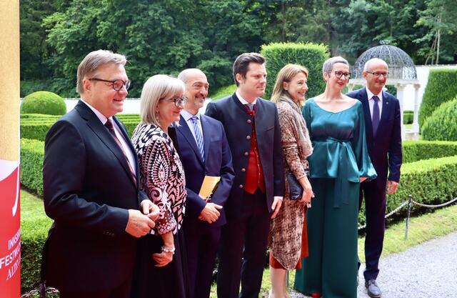 Günther Platter, Beate Palfrader, Alessandro De Marchi, Intendant Innsbrucker Festwochen der Alten Musik, Markus Lutz, GF Ibk Festwochen, Eva-Maria Sens, Betriebsdirektorin | Foto: Ricarda Stengg