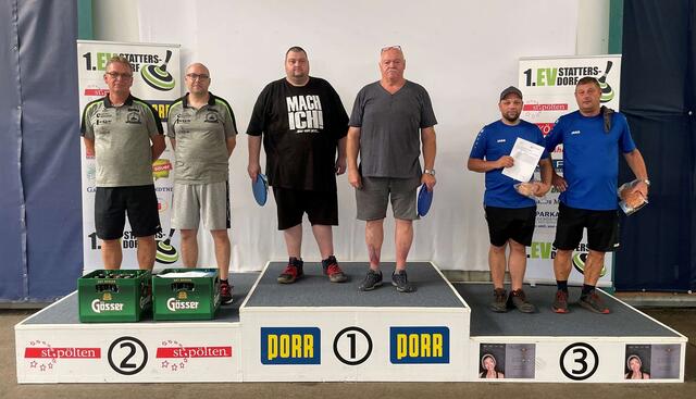 Sieger Gruppe C v.l.n.r.: 2. Platz ASKÖ Wr. Möwen; 1. Platz SG Schmidsdorf Küb 2; 3. Platz ESV Union Strengberg | Foto: Harald Köninger