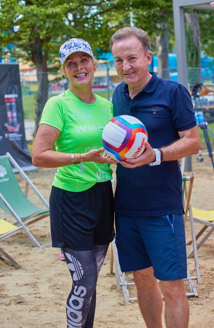 Organisator Kurt Faist mit Sonja Kirchberger. | Foto: Starpix/Alexander TUMA