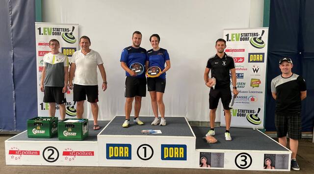 Sieger Gruppe A v.l.n.r.: 2. Platz SPG Alkoven/ESV Union Wang; 1. Platz Patrick und Verena; 3. Platz SSV St. Aegyd am Neuwalde 1 | Foto: Harald Köninger