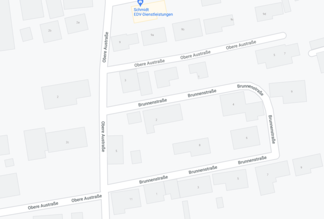 Im gesamten Bereich der Brunnenstraße kommt es zu Entwässerungsproblemen. | Foto: Screenshot google maps.