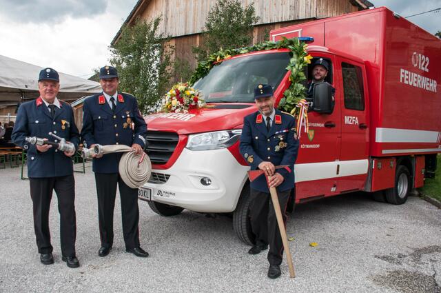 Robert Kulnig, Martin Rottmann, Kdt. Oswald Murisciano und Kdt-Stv. Gerhard Gütler (v.l.). | Foto: Dieter Arbeiter