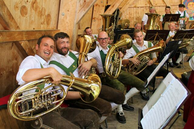 Spaß am Musizieren steht bei Markus, Christian, Markus und Thomas (v.l.) von der MK Angerberg-Mariastein im Vordergrund. | Foto: Mair