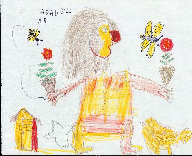 Die Zeichnung eines Kindes aus Afghanistan.